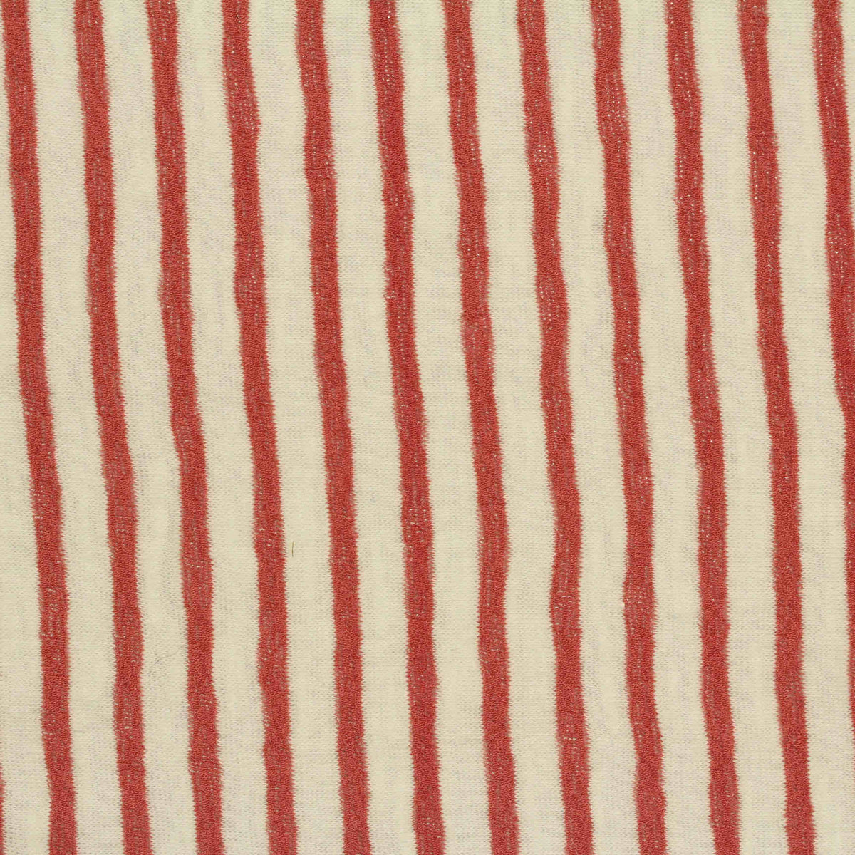 Red Vertical-Stripe Jersey Knit, Cotton-Poly