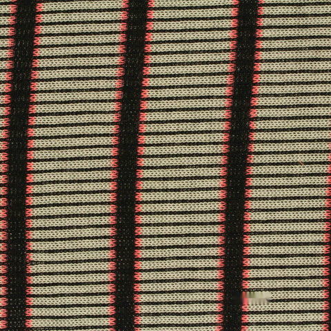 Light Grey Horizontal-Stripe Chunky Knit, Polyester, 183 gsm