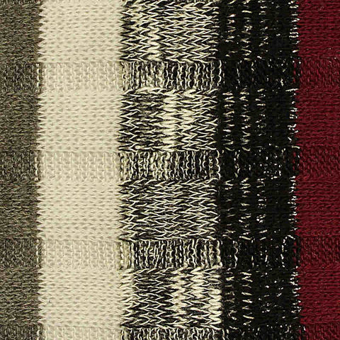 Red Vertical-Stripe Rib Knit, Polyester