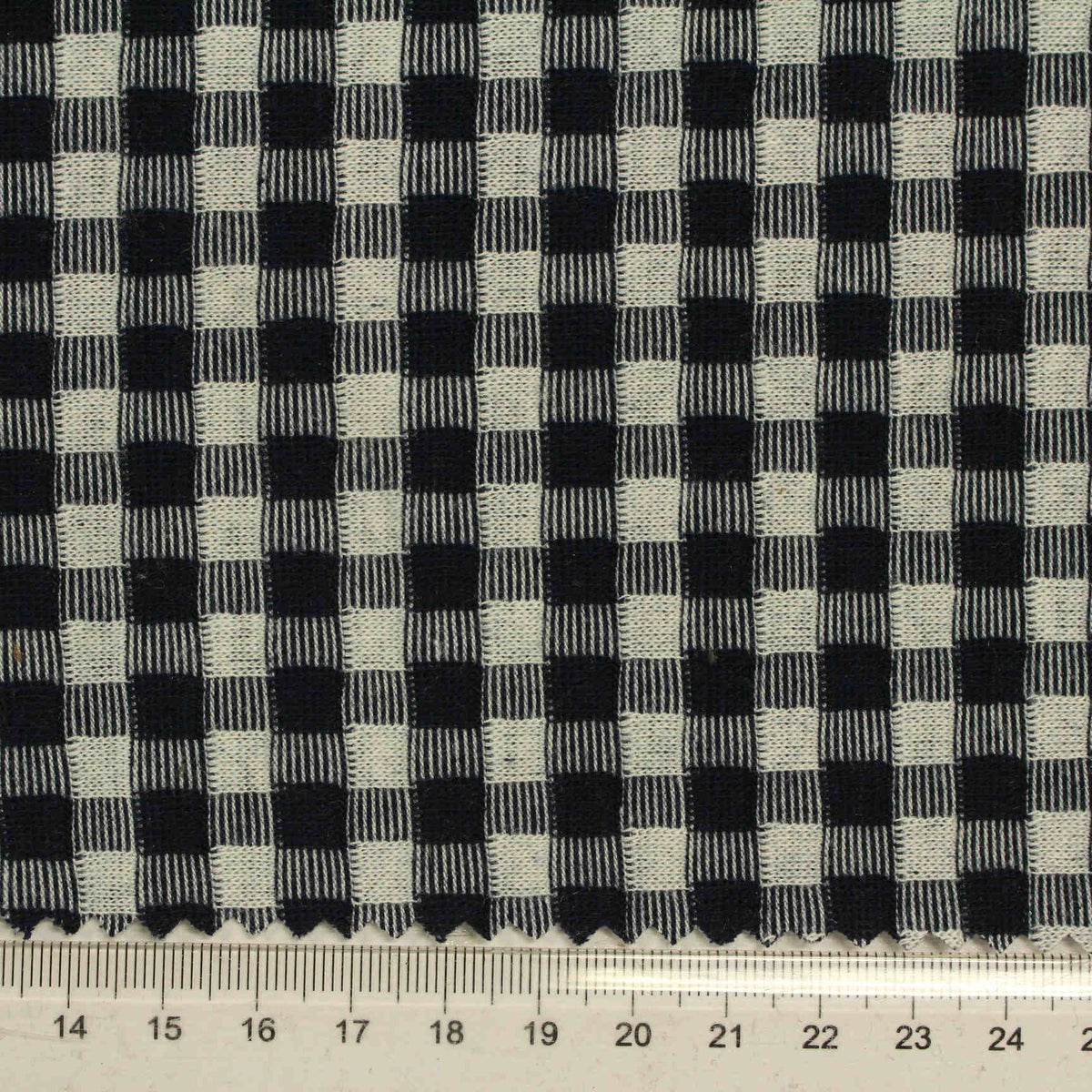 Black Check Jacquard, Poly-Viscose, 223 gsm