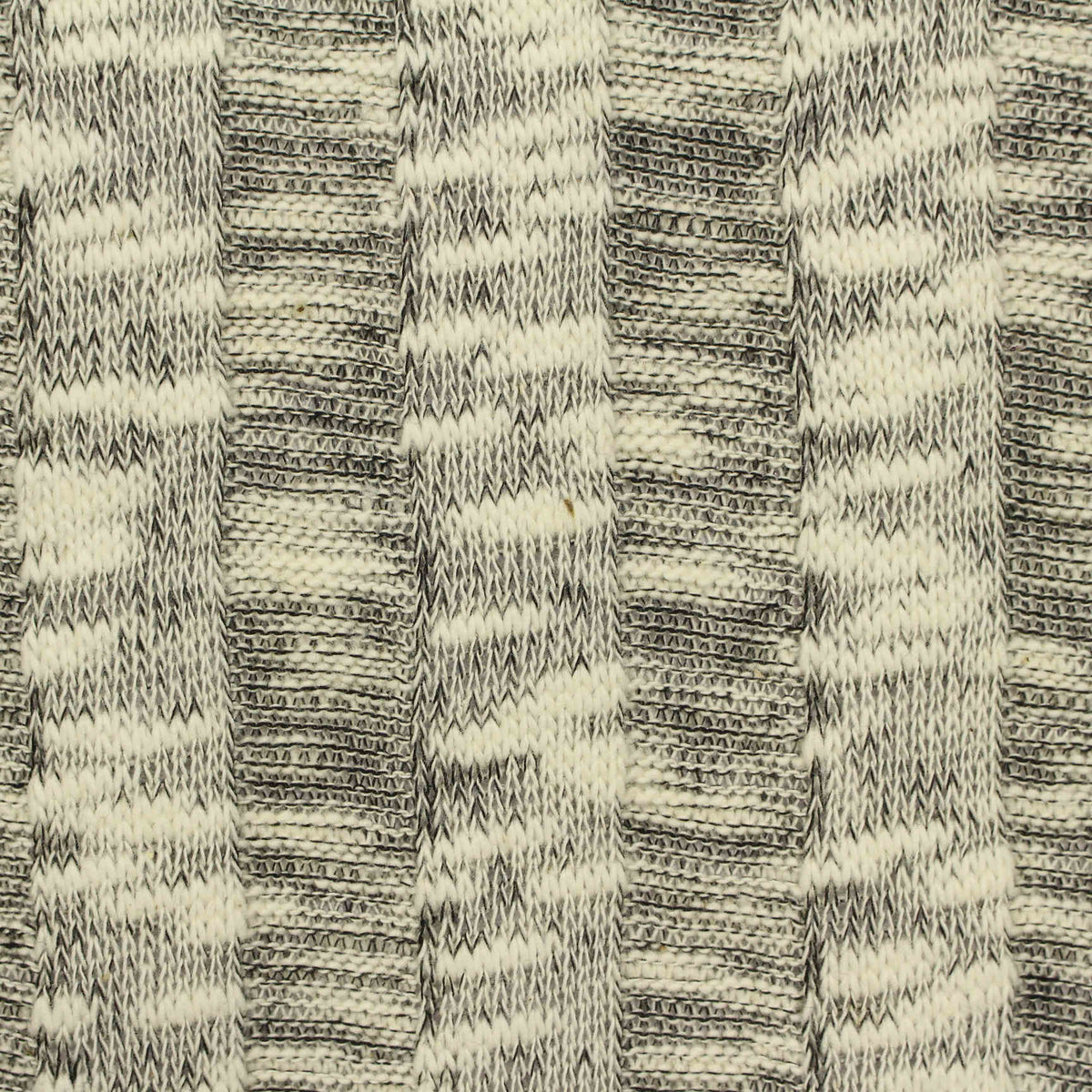 Cream Vertical-Stripe Rib Knit, Cotton-Poly, 240 gsm