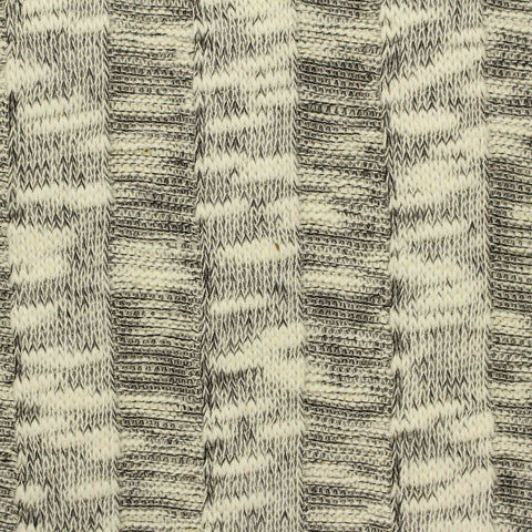 Cream Vertical-Stripe Rib Knit, Cotton-Poly, 240 gsm