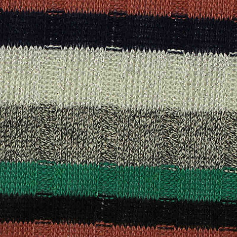 Green Horizontal-Stripe Rib Knit, Polyester, 185 gsm