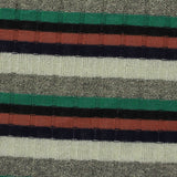 Green Horizontal-Stripe Rib Knit, Polyester