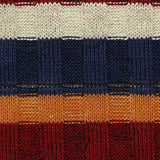 Cream Horizontal-Stripe Rib Knit, Polyester — texture