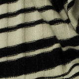 Black Horizontal-Stripe Rib Knit, Viscose-Poly — texture