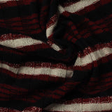 Dark Blue Horizontal-Stripe Rib Knit, Polyester