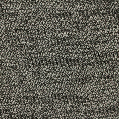 Dark Grey Marl Rib Knit, Polyester, 200 gsm, 160 cm