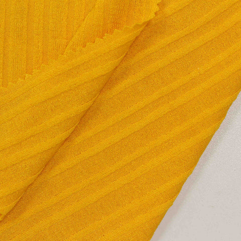 Polyester Stretch Rib Knit Fabric, 158 gsm, 155 cm — Orange