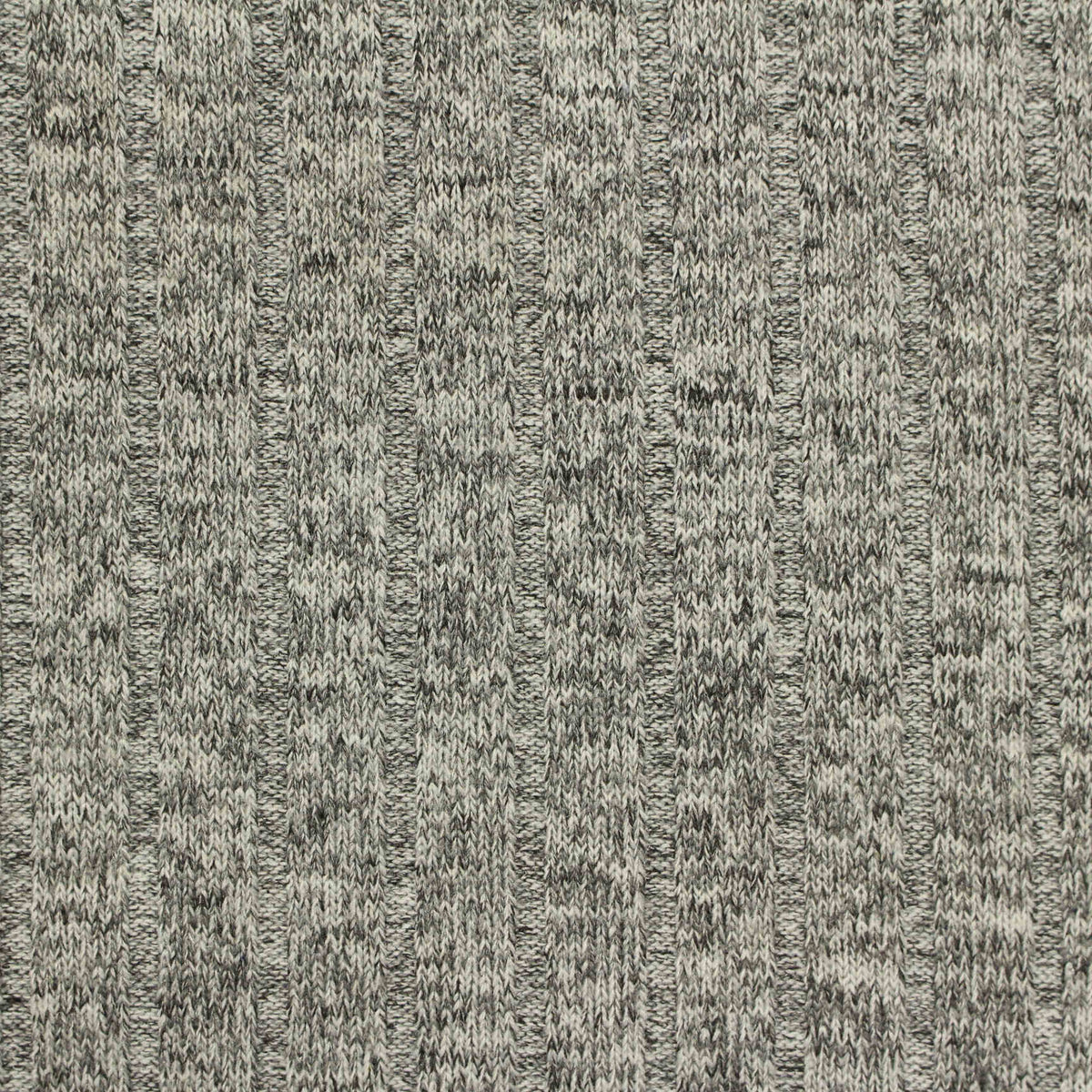 Grey Heather Rib Knit, Poly-Viscose, 185 gsm