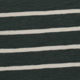 Dark Green Horizontal-Stripe Rib Knit, Viscose-Poly