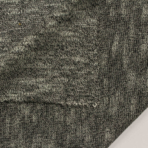 Black Heathered-Marl Jersey Knit, Polyester, 255 gsm