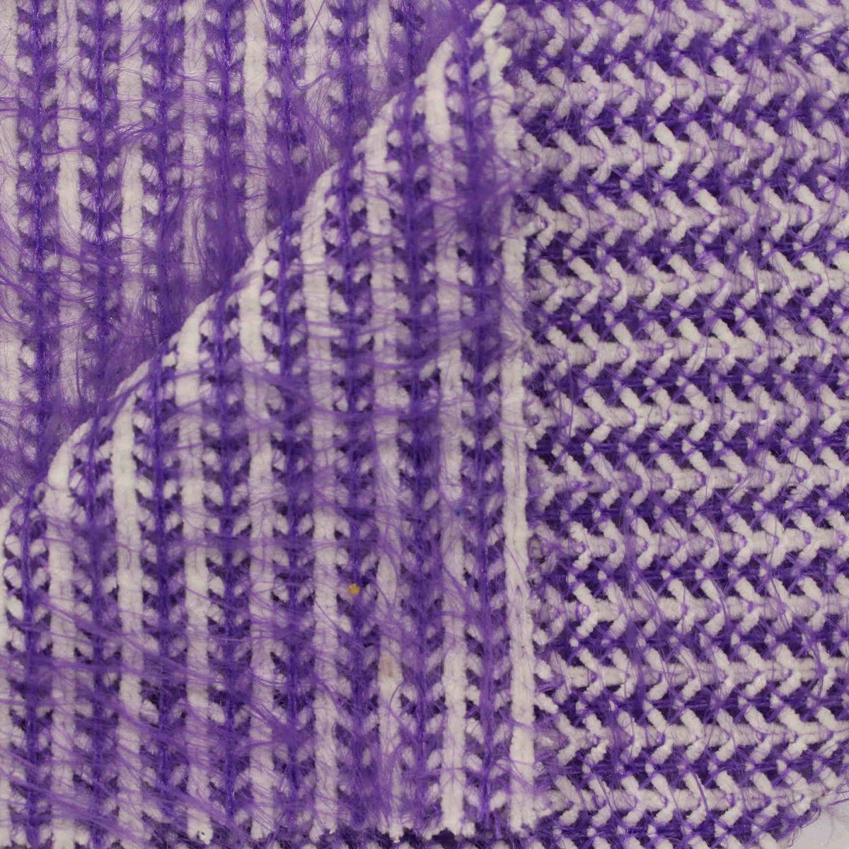 Purple Vertical-Stripe Chenille, Poly-Nylon