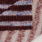 Dark Red Horizontal-Stripe Rib Knit, Polyester