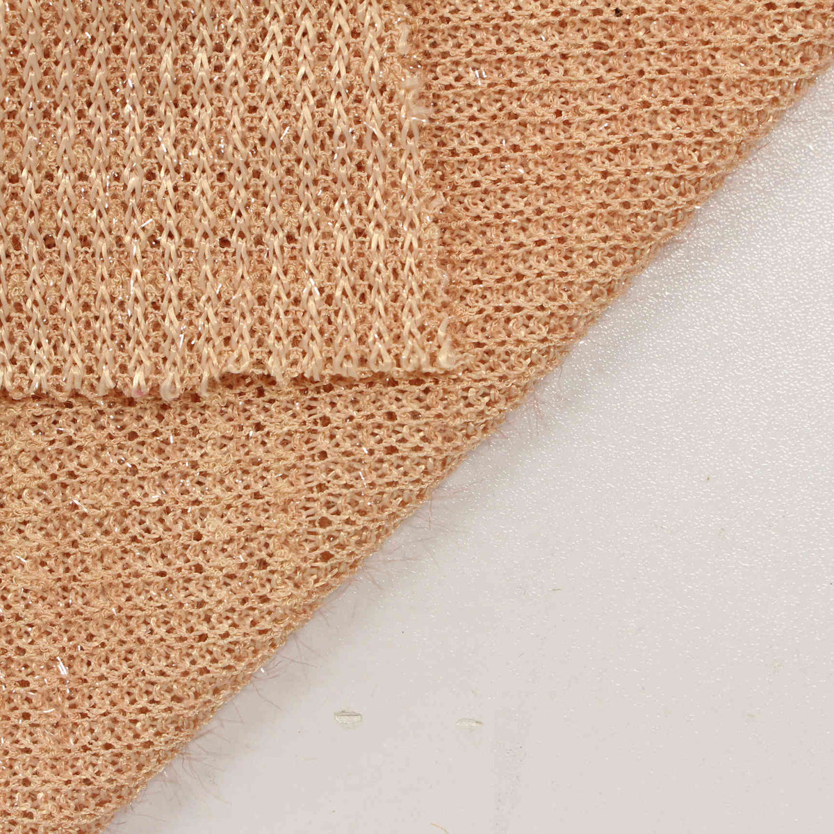 Sequin Viscose Polyester Stretch Rib Knit Fabric, 333 gsm, 175 cm — Orange