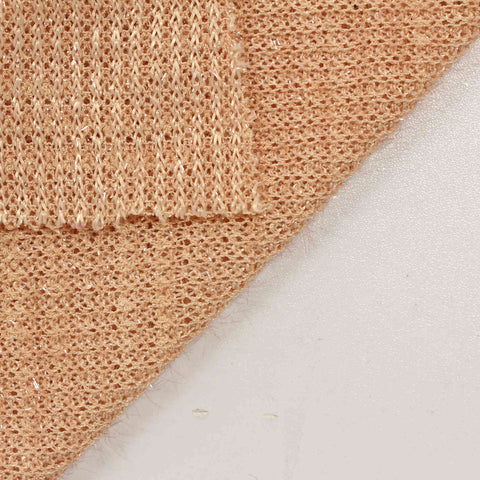 Sequin Viscose Polyester Stretch Rib Knit Fabric, 333 gsm, 175 cm — Orange