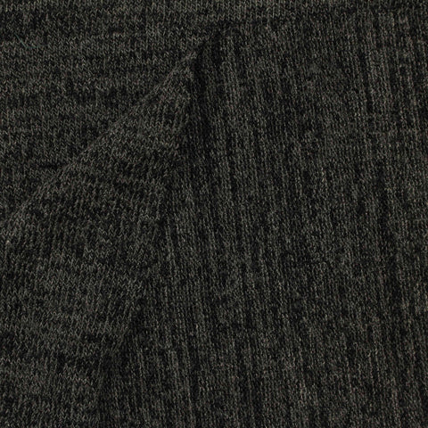 Dark Grey Heathered-Marl Jersey Knit, Polyester, 245 gsm