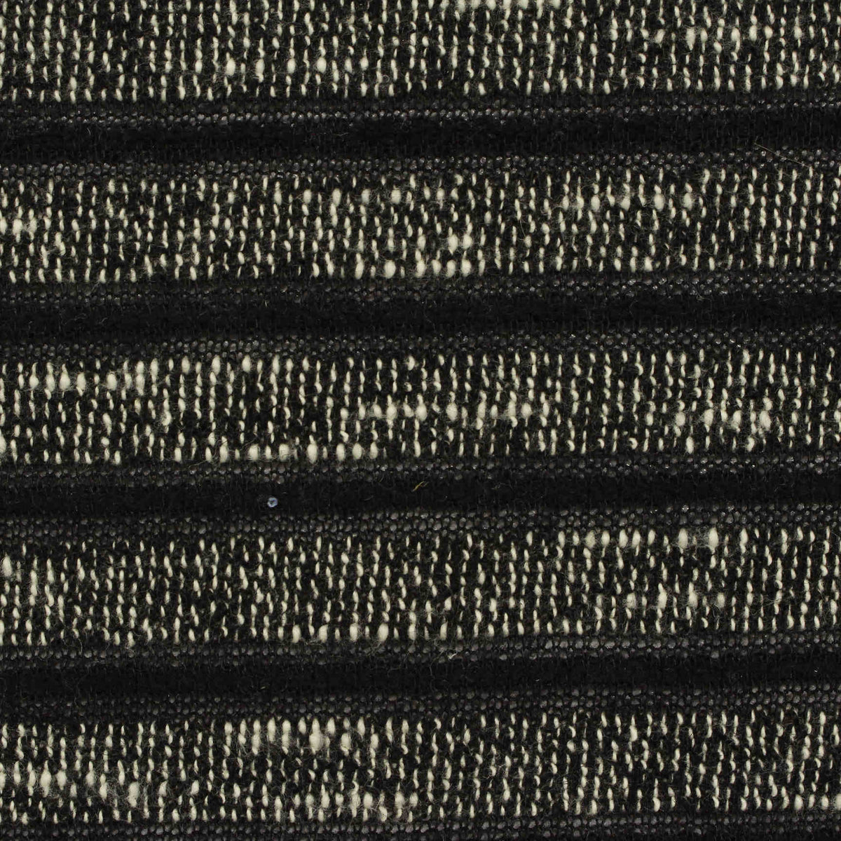 Black Horizontal-Stripe Chenille, Poly-Cotton