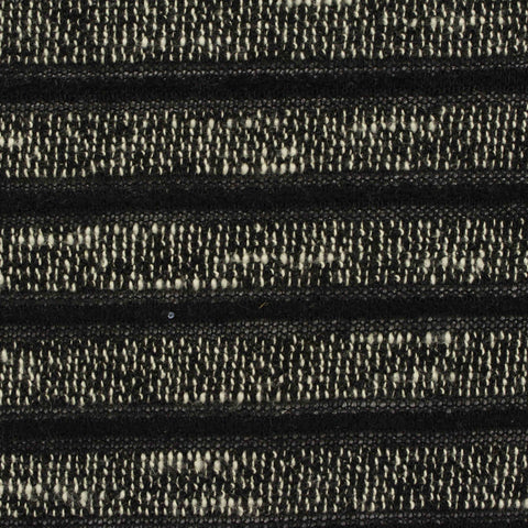 Black Horizontal-Stripe Chenille, Poly-Cotton