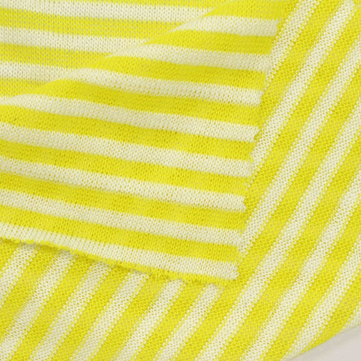 Yellow Horizontal-Stripe Jersey Knit, Poly-Viscose, 240 gsm