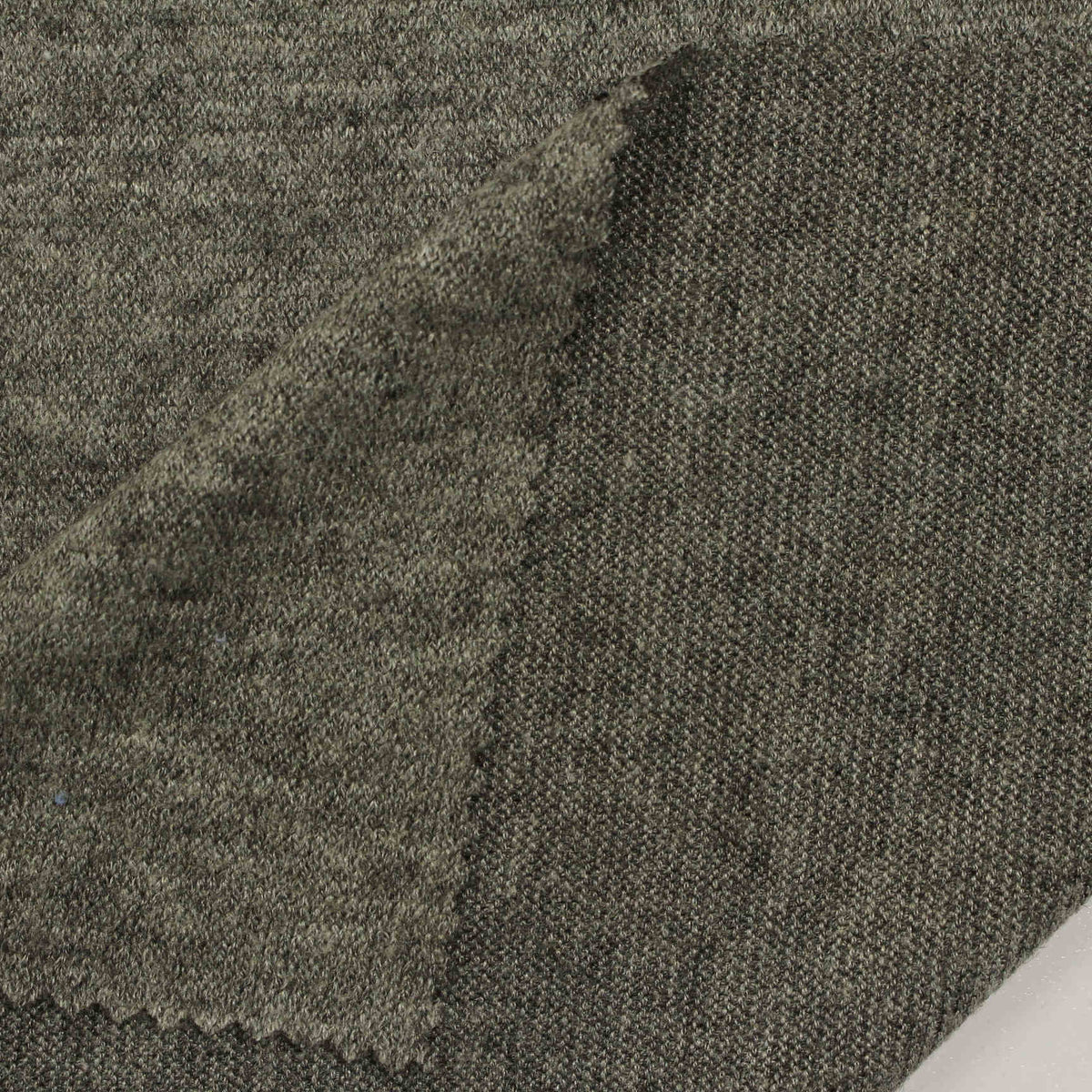 Dark Olive Heather Jersey Knit, Viscose-Poly