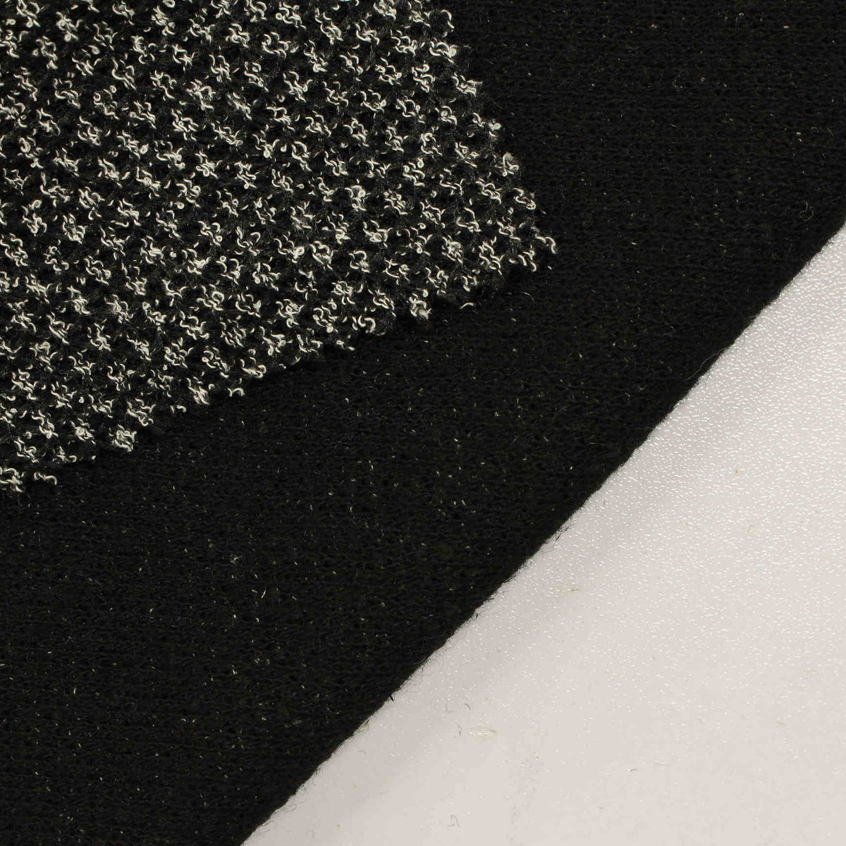 White Textured-Fleck Jersey Knit, Polyester