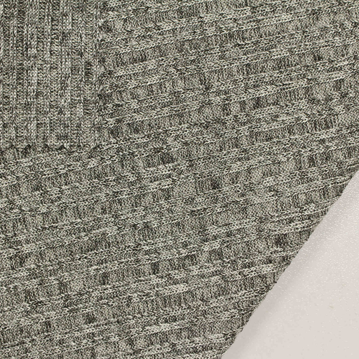 Grey Marl Rib Knit, Poly-Viscose, 197 gsm