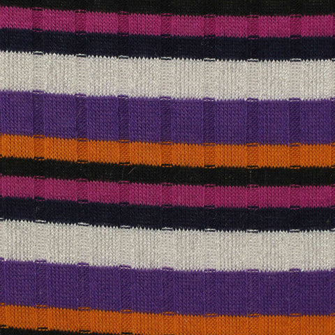 Black Horizontal-Stripe Rib Knit, Polyester, 200 gsm, 130 cm