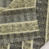 Grey Plaid Rib Knit, Poly-Viscose