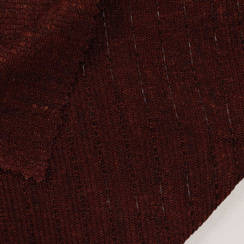 Red Vertical-Stripe Jersey Knit, Polyester, 145 gsm