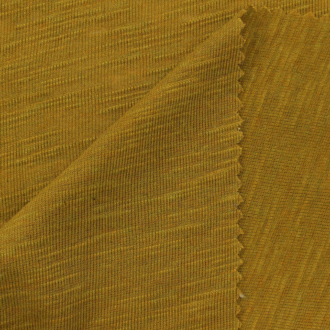 Mustard Marl Rib Knit, Cotton-Poly