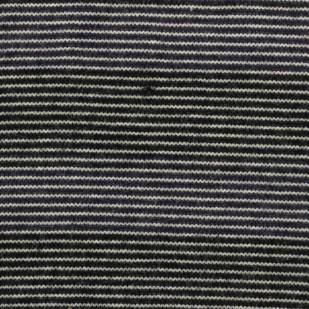 Black Horizontal-Stripe Jersey Knit, Viscose-Nylon
