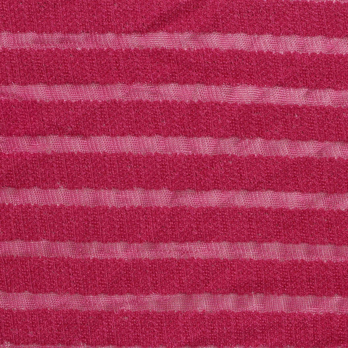 Pink Horizontal-Stripe Rib Knit, Polyester, 205 gsm