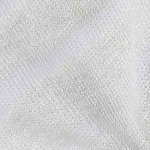 Striped Viscose Linen Blend Jersey Knit Fabric, 347 gsm, 150 cm — White