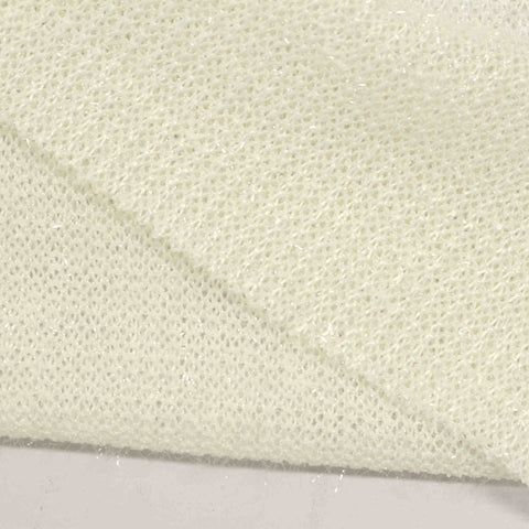 Polyester Viscose Stretch Rib Knit Fabric, 333 gsm, 187 cm — White