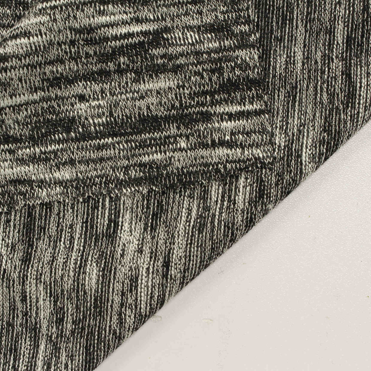 Black Heathered-Marl Jersey Knit, Viscose-Poly, 200 gsm