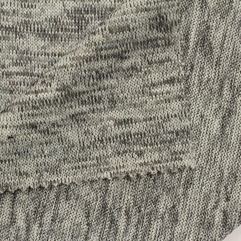 Black Marl Jersey Knit, Viscose-Poly, 210 gsm