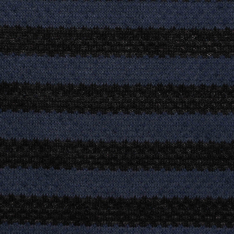 Dark Blue Stripes Jersey Knit, Polyester, 250 gsm