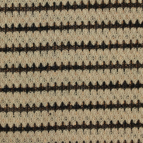 Black Horizontal-Stripe Chunky Knit, Cotton-Poly, 180 gsm
