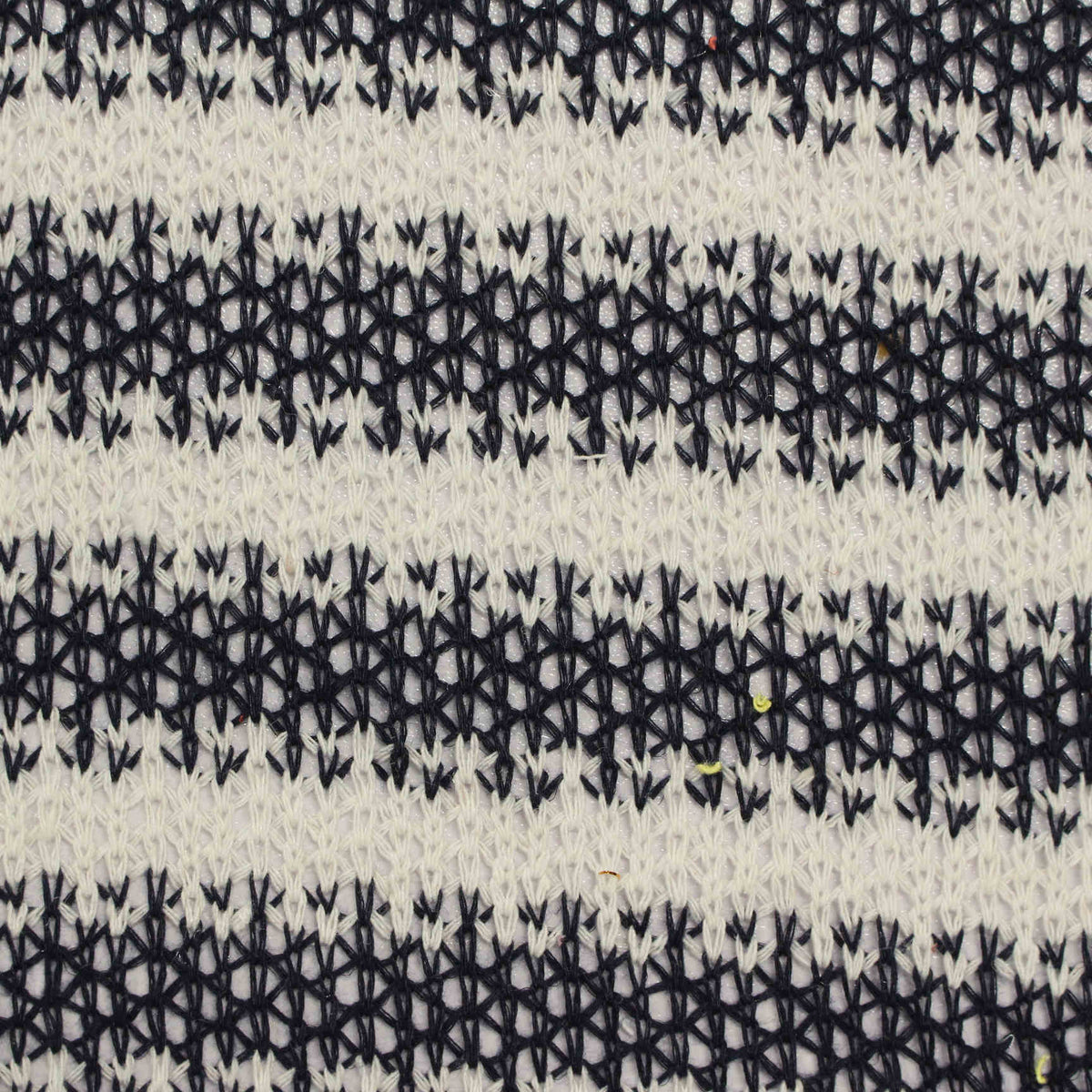 Black Horizontal-Stripe Linen-Look, Poly-Cotton