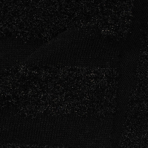 Black Horizontal-Stripe Jersey Knit, Polyester, 258 gsm