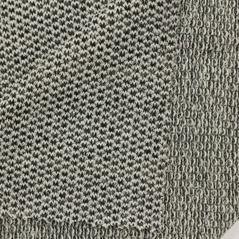 Black Geometric Piqué Knit, Polyester, 204 gsm