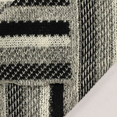 Black Horizontal-Stripe Jacquard, Poly-Viscose, 219 gsm