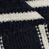 Navy Horizontal-Stripe Chenille, Polyester — texture