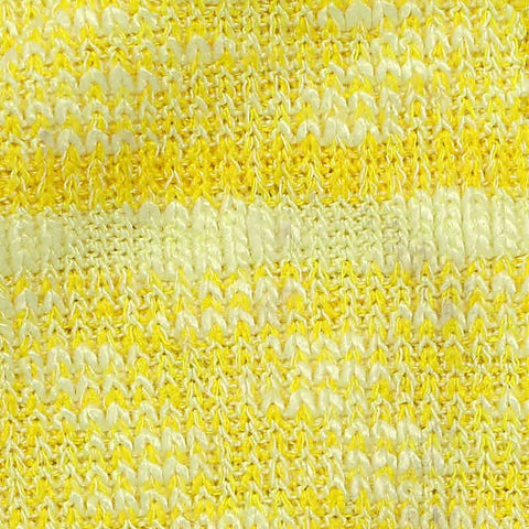Yellow Horizontal-Stripe Rib Knit, Viscose-Poly