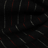 Black Pinstripes Interlock Knit, Poly-Nylon