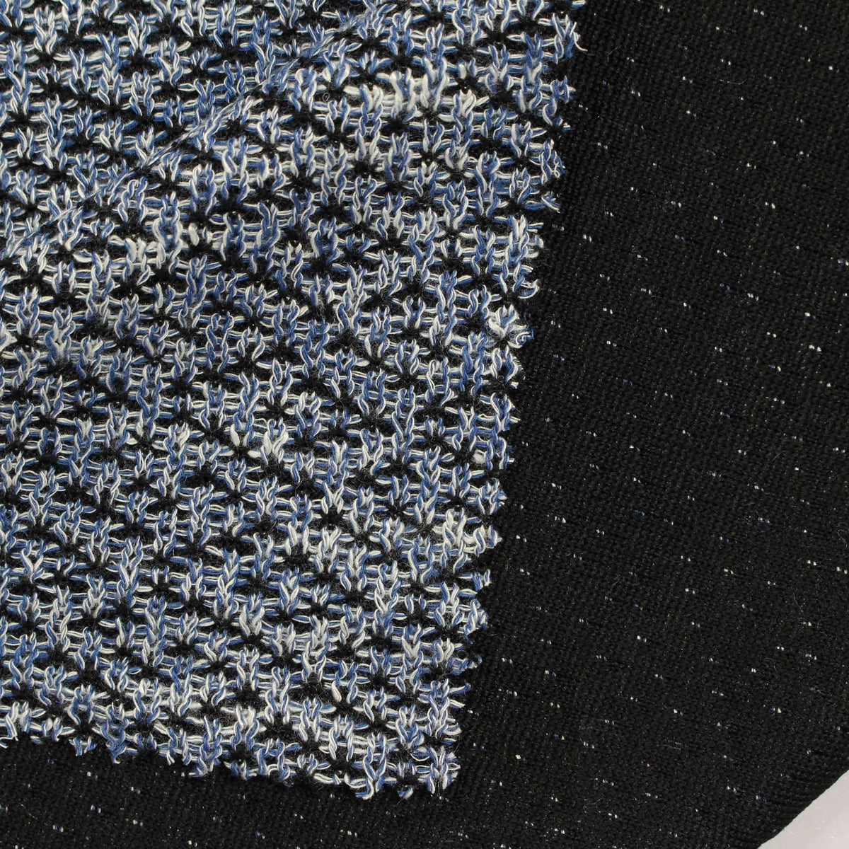 Blue Textured Rib Knit, Poly-Viscose