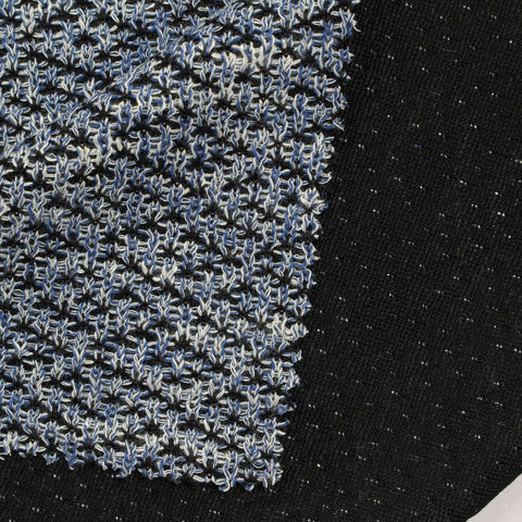 Blue Textured Rib Knit, Poly-Viscose