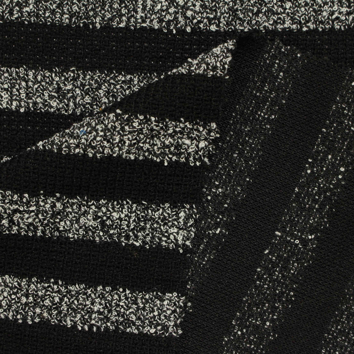 Black Horizontal-Stripe Rib Knit, Polyester, 204 gsm