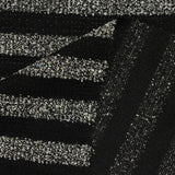 Black Horizontal-Stripe Rib Knit, Polyester